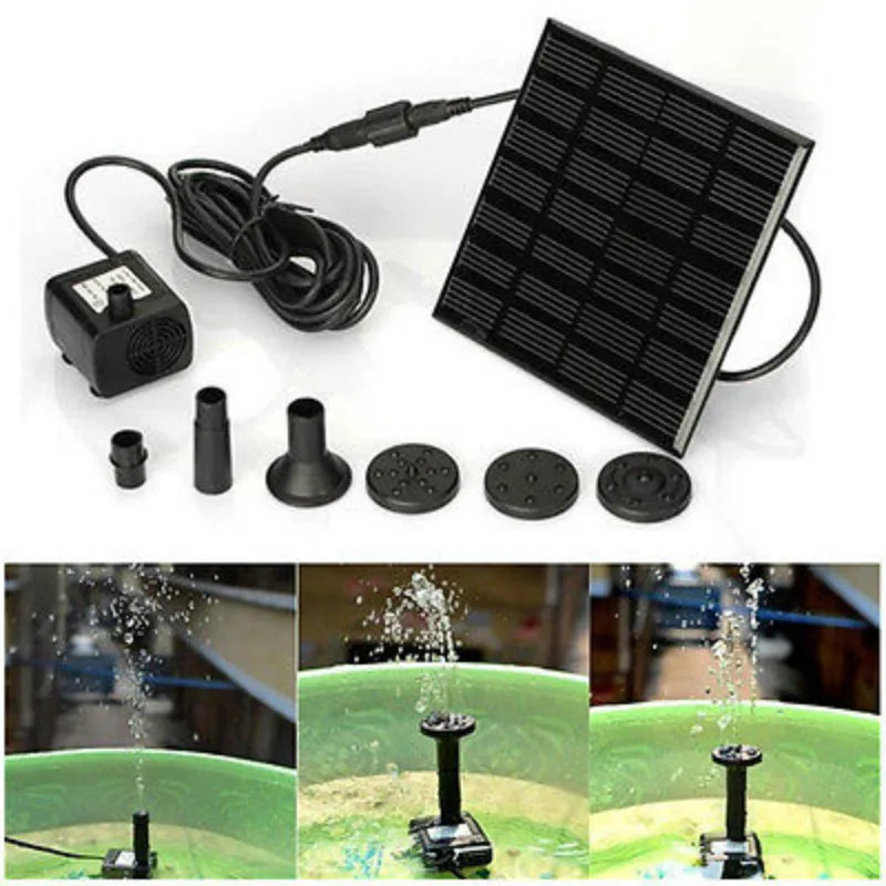 

Solar Panel Power Submersible Fountain Pool Pond Garden Water Pump Kit Outdoor