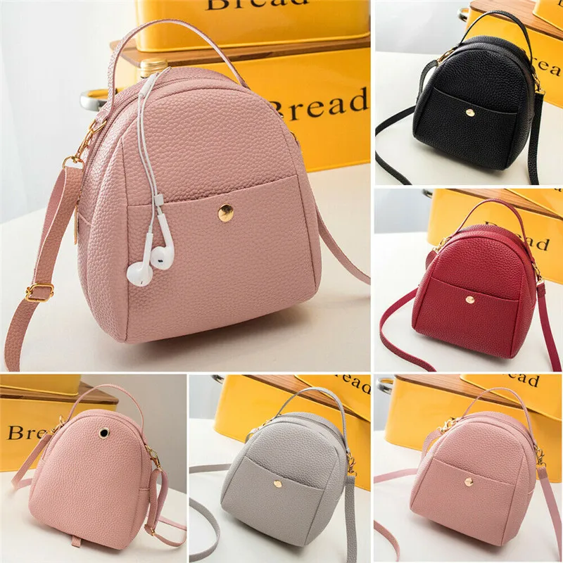 

PUDCOCO Stylish Girls PU Leather Solid School Braided Backpack Travel Shoulder Bag Rucksack