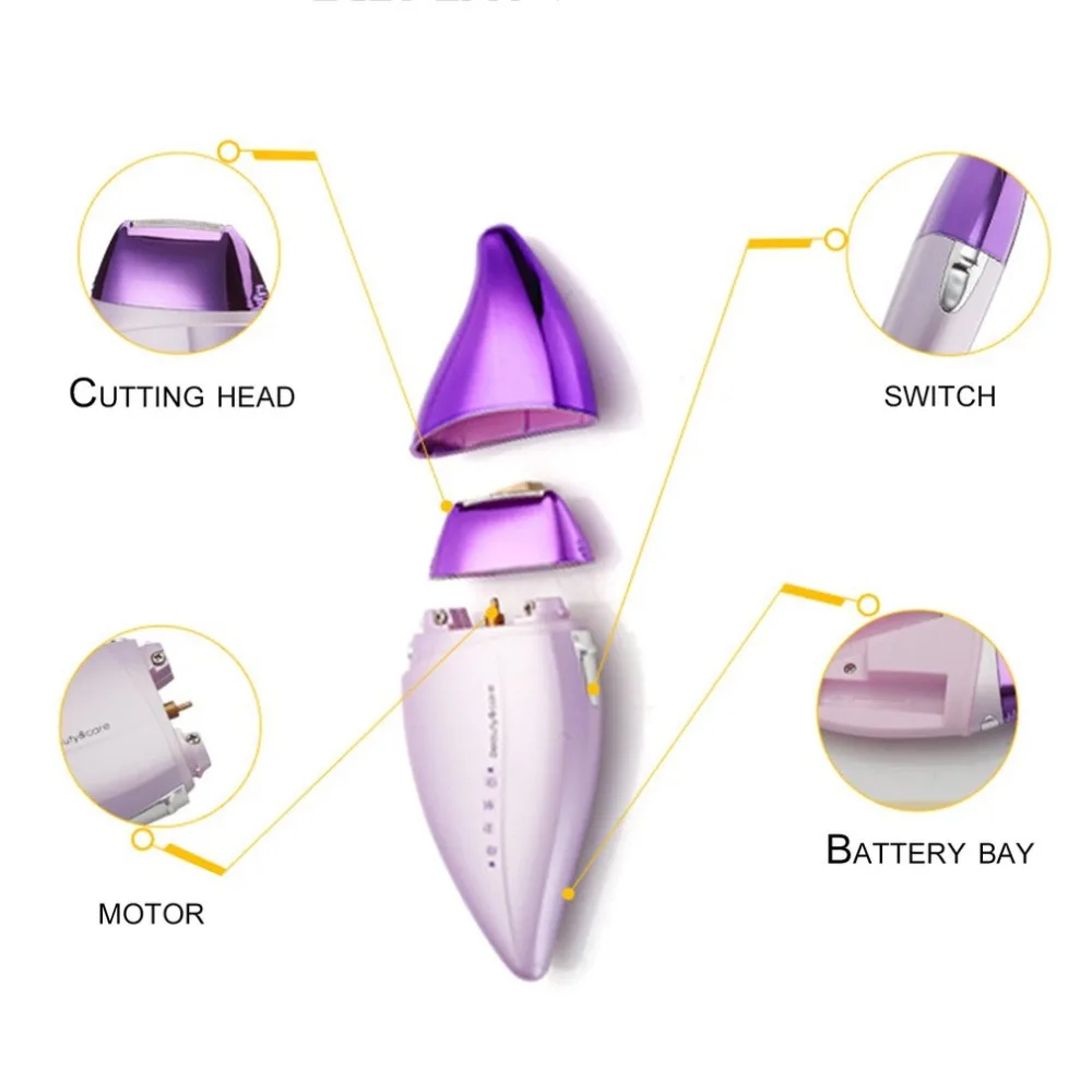 Эпилятор Портативный высокоскоростной мотор для женщин средства для удаления волос на теле питание от аккумулятора Электрический Женский депилятор для ног инструменты для бритья