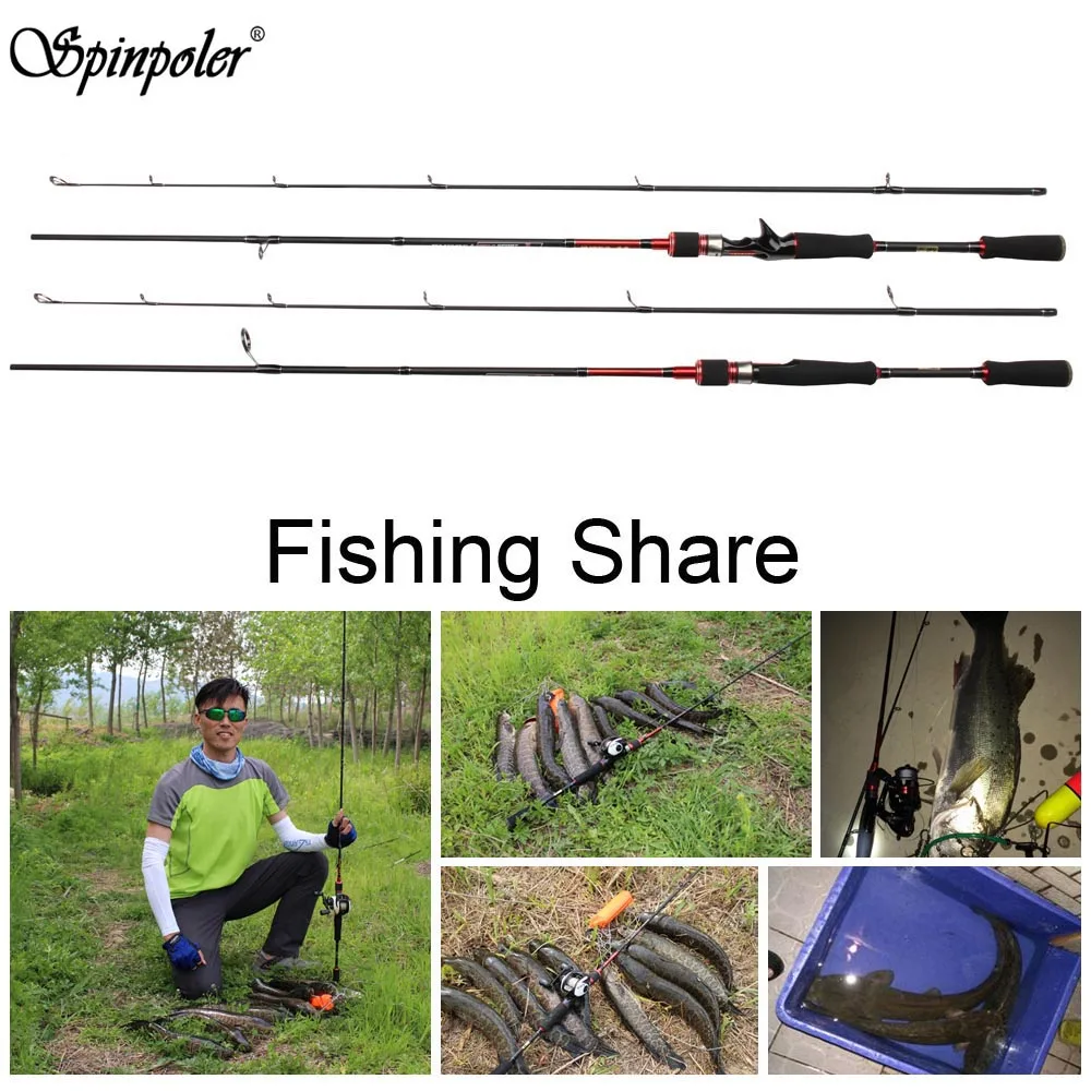 

Spinpoler 2-Piece 7' 2.1m Spinning Rod Graphite Ultralight Baitcast Fishing Rods Pole Medium Power For Inshore Bass Fishing