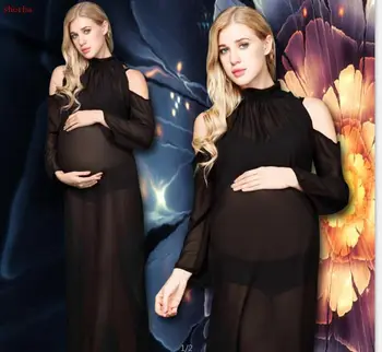 

New Elegant Maternity Photography Props Pregnancy Clothes Maternity Dresses For pregnant Women Photo Shoot Clothing
