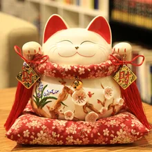 Керамика Lucky Cat орнамент большой золотой белый Копилка японский Стиль открытие магазина Декор подарок