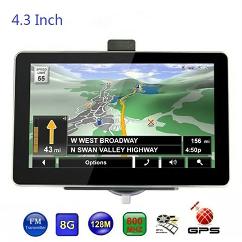 

4.3 inch 8GB Vehicle Navigation Car GPS Navigator Digital Car Navigator 128M + 8G Universal Europe Middle East North America Map