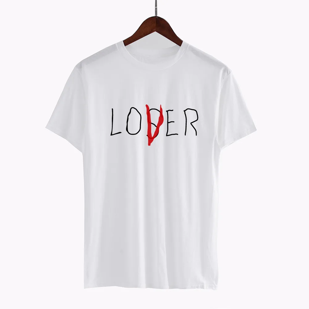 Новинка 2018 г. летняя рубашка Lover Loser футболка Для мужчин женщин Повседневное