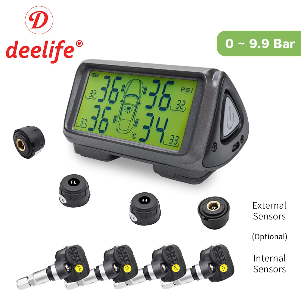 車 Tpms センサータイヤ空気圧監視システムソーラーモニタータイヤ無線センサー Tmps ホイールセキュリティ警報外部内部 Tire Pressure Alarm Aliexpress