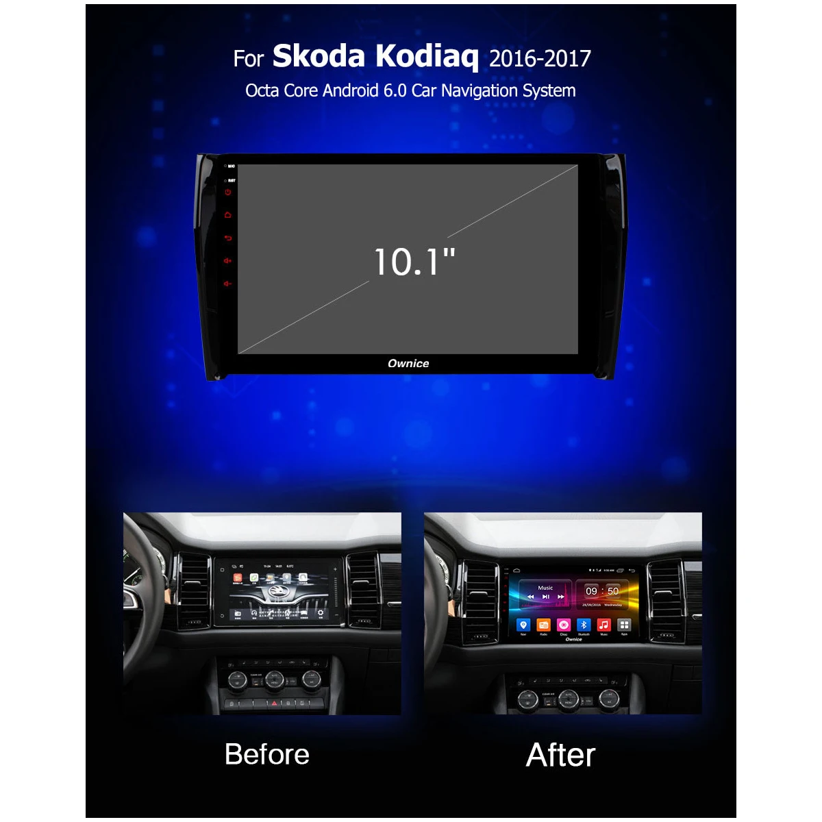 Flash Deal 10.1" IPS Android 9.0 Octa Core 4G+32G Car DVD Player For Skoda Kodiaq 2016 2017 2018 2019 GPS Navi Radio Stereo DSP CarPlay 2