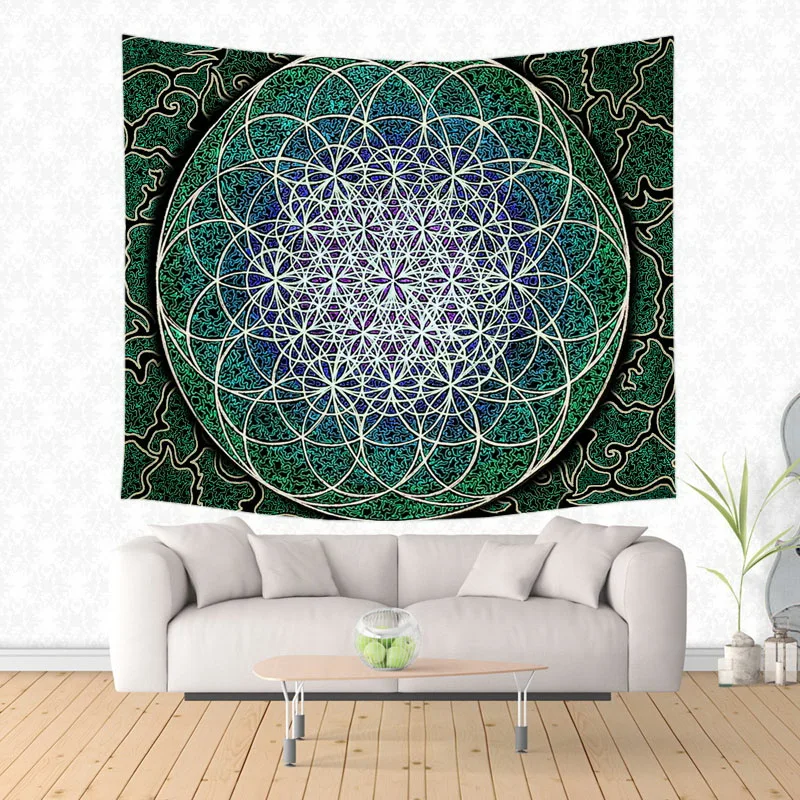 Flower Of Life Wall Hanging Tapestry For Bed Manta Yoga Mat Beach Blanket Camping Mattress Sleeping Pad