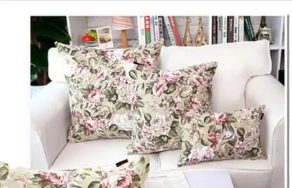 

45/50/55/65cm cotton fabric Pastoral flower cushion cover pillow case indoor decorative pillowcase lumbar pillow covers sofa