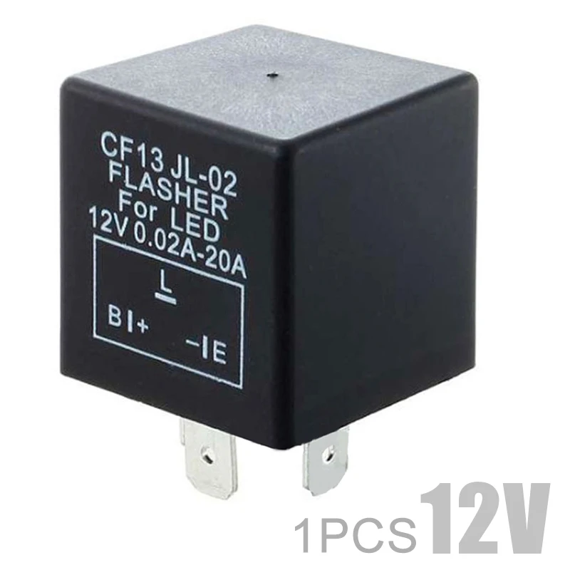 1pc 12V 3Pin Car Flasher Relay CF13 JL-02 Fix Motorcycle LED Light Turn Signal Hyper Flash 0.02A-20A