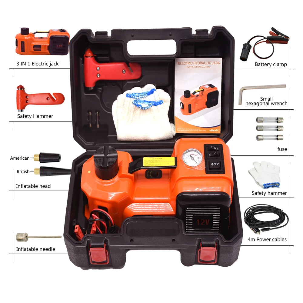  Auto Electric Hydraulic Lifting Jack Two Functions Car Jack With Air Inflating Pump