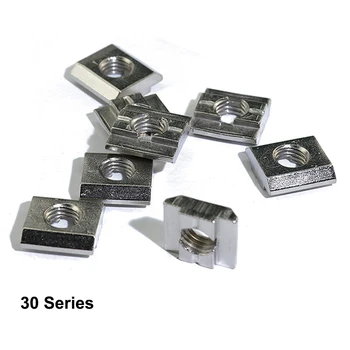 

50pcs 20pcs M4 M5 M6 M8 T Block Square nuts T-Track Sliding Hammer Nut for Fastener Aluminum Profile 3030