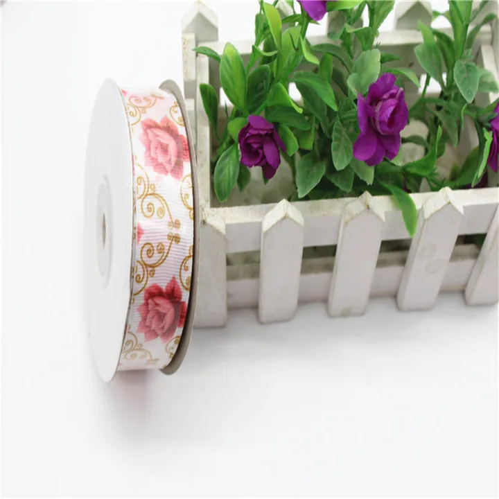 8  2.5cm x25Yard Ribbon Thermal Transfer Toral Printing Ribbons Handmade Diy Satin Ribbon Hair Accessories Gift Box Packaging