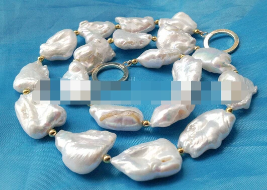 

0002985 white Reborn Keshi baroque freshwater pearl necklace