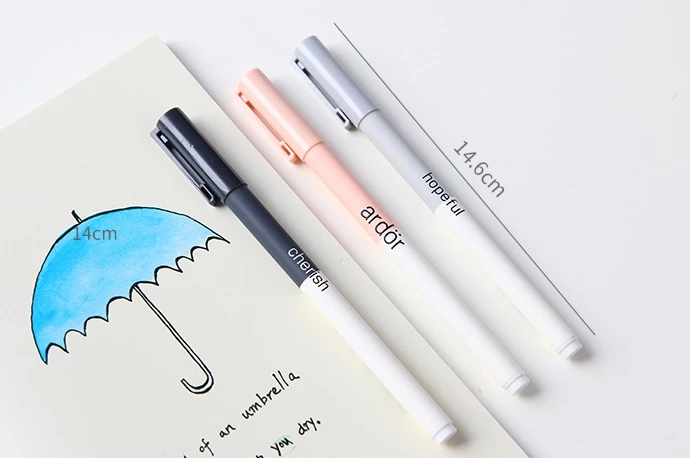 "Cherish" 3 шт. красивый набор гелевых ручек простой рисунок ручки для письма 0,5 мм черные чернила канцелярский подарок для студента офисные принадлежности
