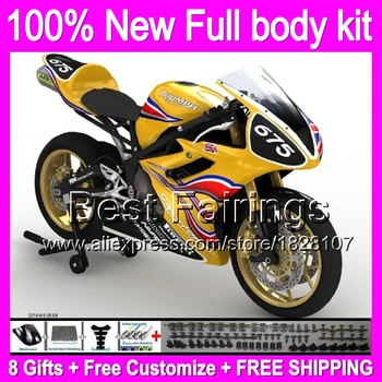 

Racing gold Fairing For TRIUMPH 675 Daytona 675 2009 2010 2011 B570 Daytona675 Racing black 09-11 10 09 11 +decal