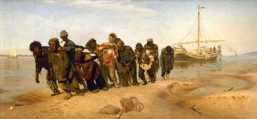 

Johannes Vermeer 100% handmade Linen Canvas Oil Painting Reproduction,Barge Haulers on the Volga by Ilya Repy,Free FAST Shipping