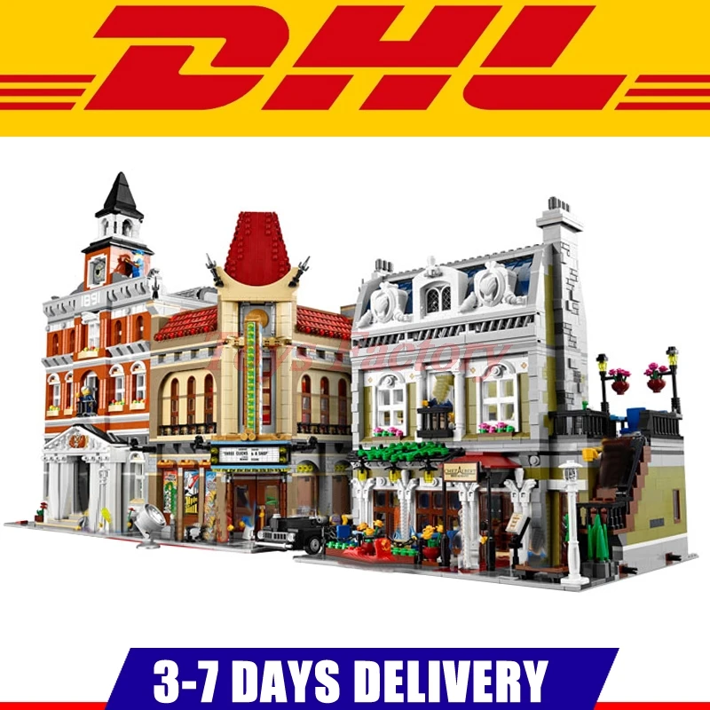 

DHL LEPIN Modular Buildings 15003 Town Hall 15006 Palace Cinema 15010 Parisian Restaurant Blocks Set Bricks Kits