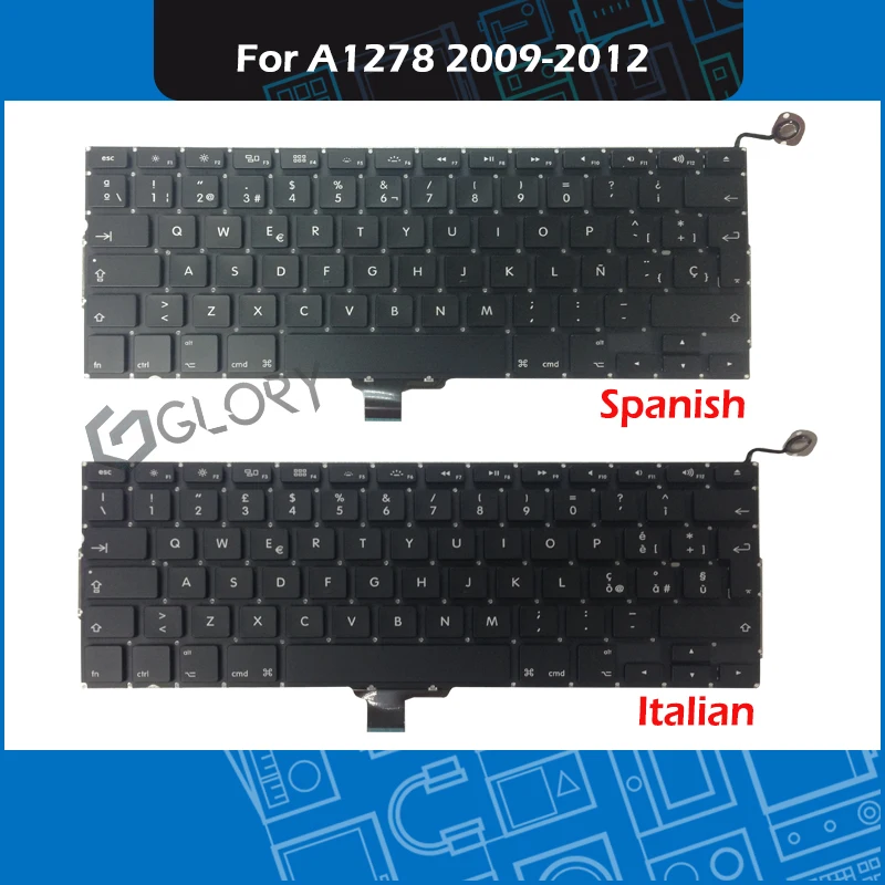 New A1278 Spain Spanish Italy Italian Keyboard for font b Macbook b font Pro 13 Unibody