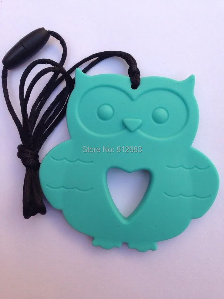 

20pcs/lot Silicone Teething Necklace - Owl Pendant silicone Teething Necklace owl Nursing Necklace Free Shipping