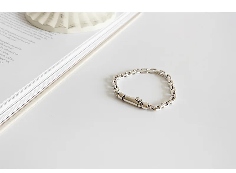 F.I.N.S настоящий 925 пробы серебряный браслет простые женские мужские браслеты с шармами браслеты Цепочка браслет серебряная бижутерия