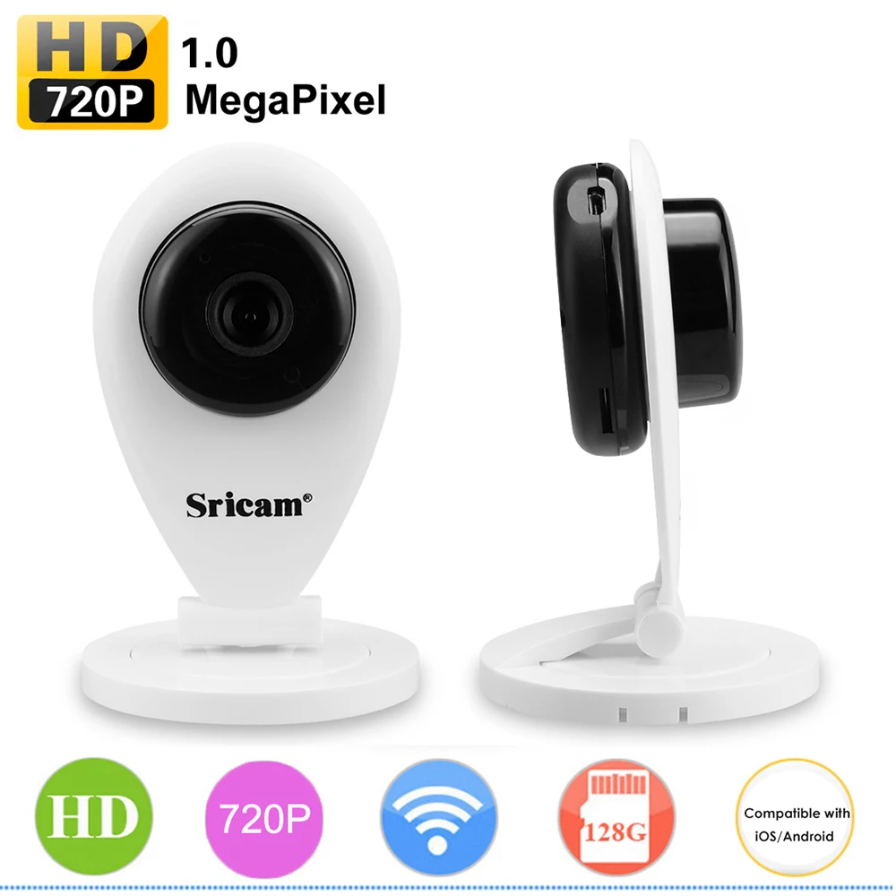 

Sricam 720 HD Wifi Wireless IP Camera 1.0MP CCTV Security IP Camera Baby Monitor Motion Detection IOS/Android 128GB SD Card