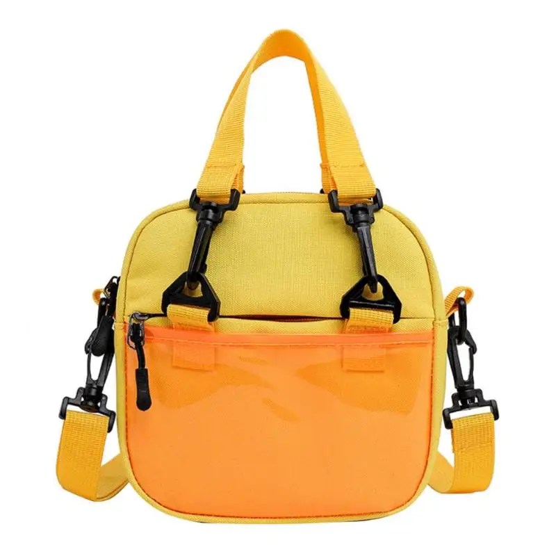 

Boys Girls Bags PVC Canvas Splicing Crossbody Bag Mini Casual Shoulder Bags Simple Style Shopping Travel Handbag Black Yellow