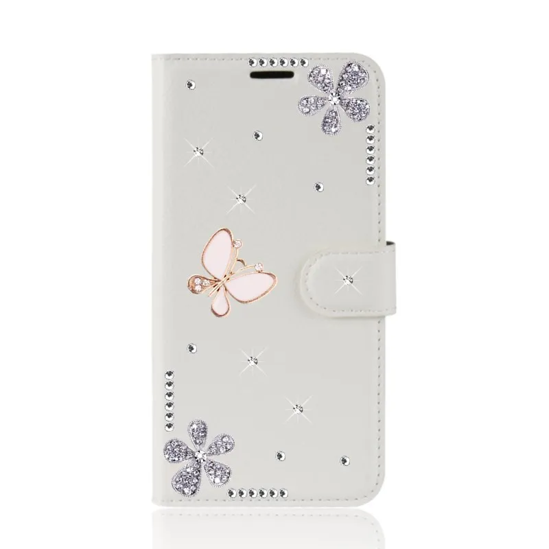Кожаный чехол книжка со стразами для Samsung Galaxy S8 S9 Note 10 9 J4 J6 Plus J8 J7 neo J5 Prime j3 2016 A7 A5 A3
