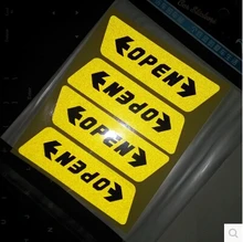 4pcs/set Car styling Door Open Warning Stickers For Mitsubishi ASX/Outlander/Lancer Evolution/Pajero/Eclipse/Grandis