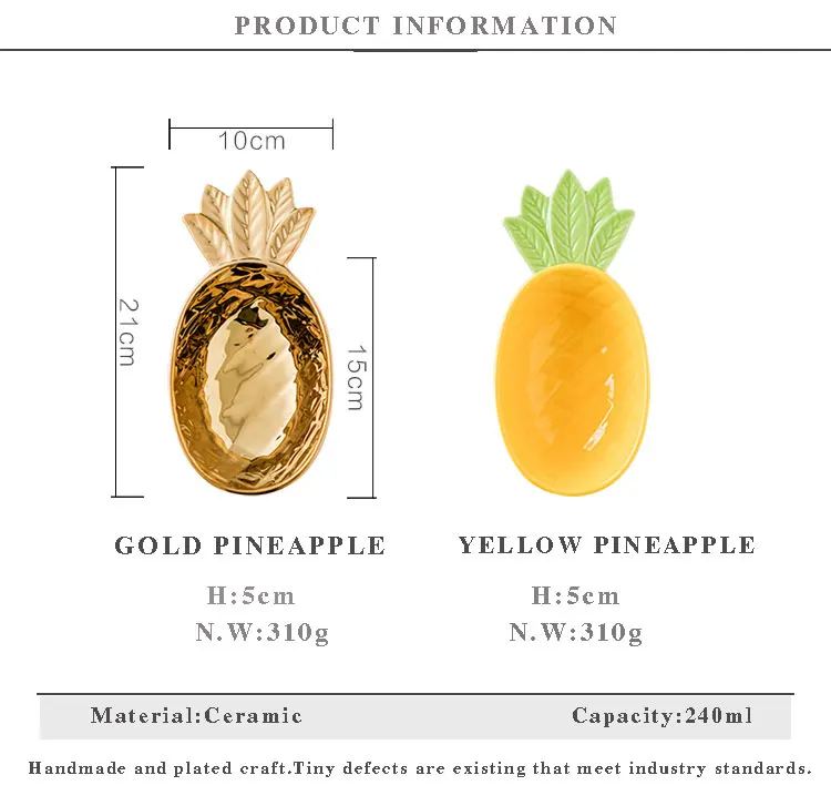 Скандинавские золотые ананасовые чаши керамическая глазурь креативный для завтрака детская Чаша для злаков торт Кокосовая кухонная посуда декоративный поднос