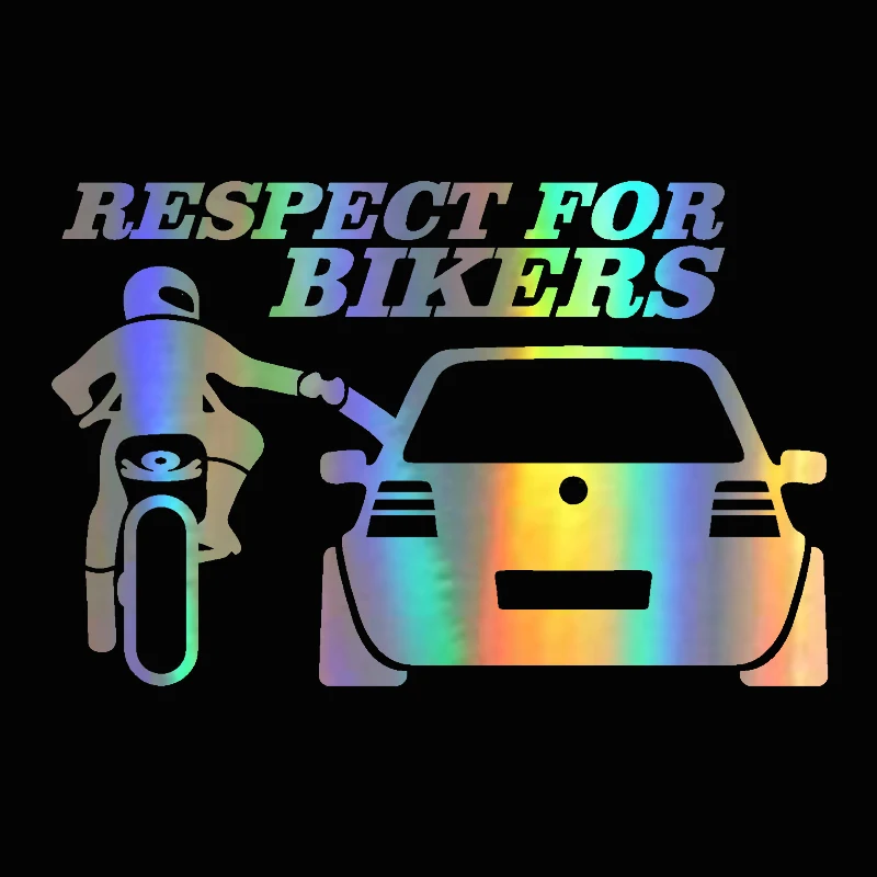 2013cm Car Sticker Decal 3D Respect for Bikers Auto Stickers and Decals Funny Motorcycle Car Styling JDM Vinyl Stickers On Car (4)