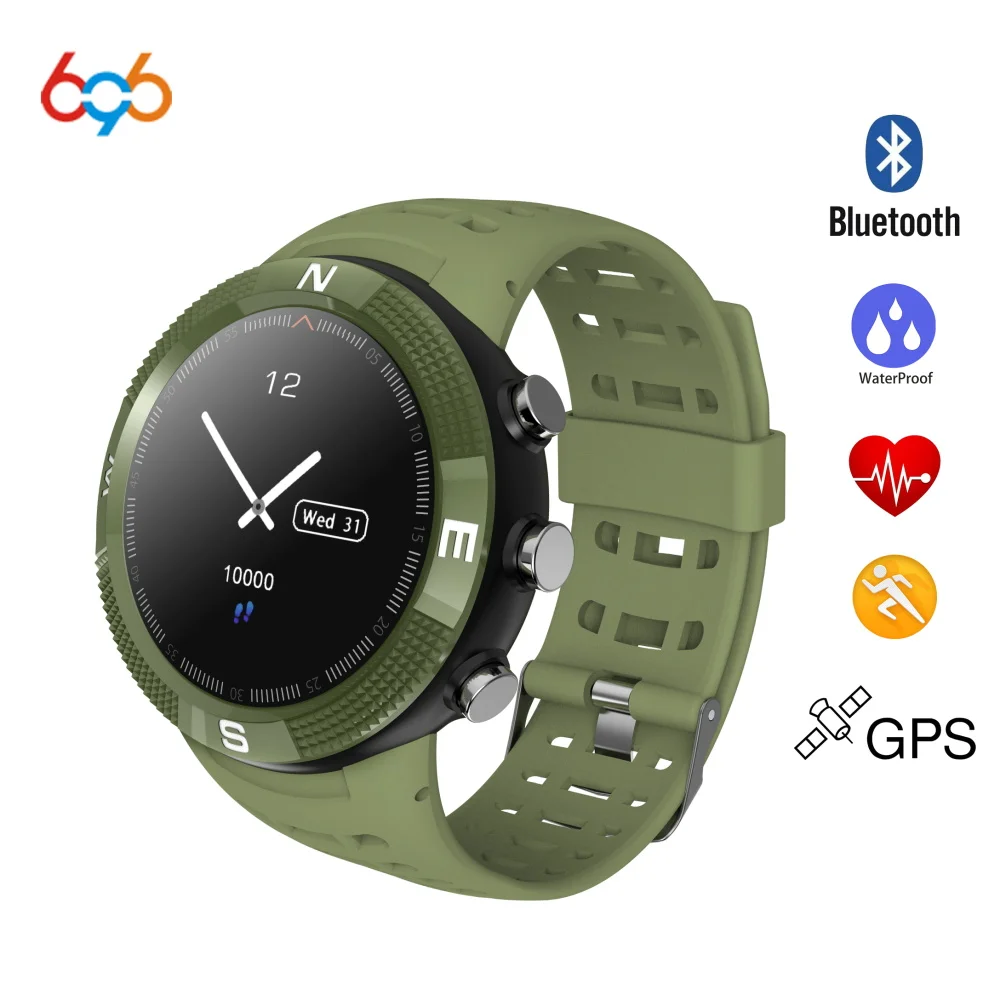 

696 F18 Smartwatch Sport Touch Screen Bluetooth IP68 Waterproof Call Message Reminder Pedometer Sleep Monitor GPS Outdoor Watch