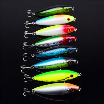 

Hot Sale ocean boat fishing lures 8pcs lot pencil swimbait crankbait Bass crank bait