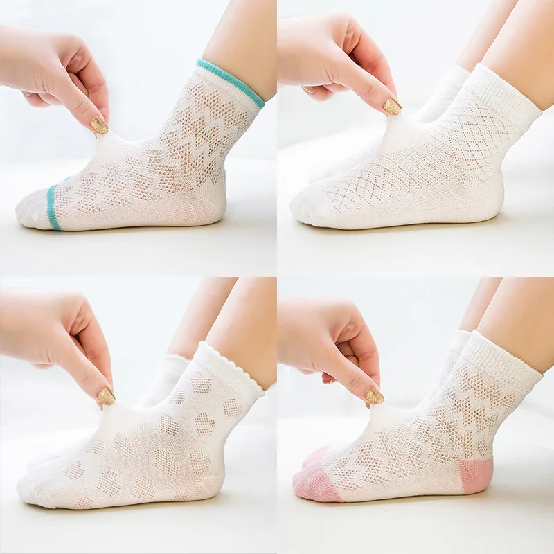 

5Pairs/lot Baby Socks Spring Summers Infant Baby Cotton Mesh Thin Socks Breathable Boys Girls Socks for Children Kids 1-8 Years