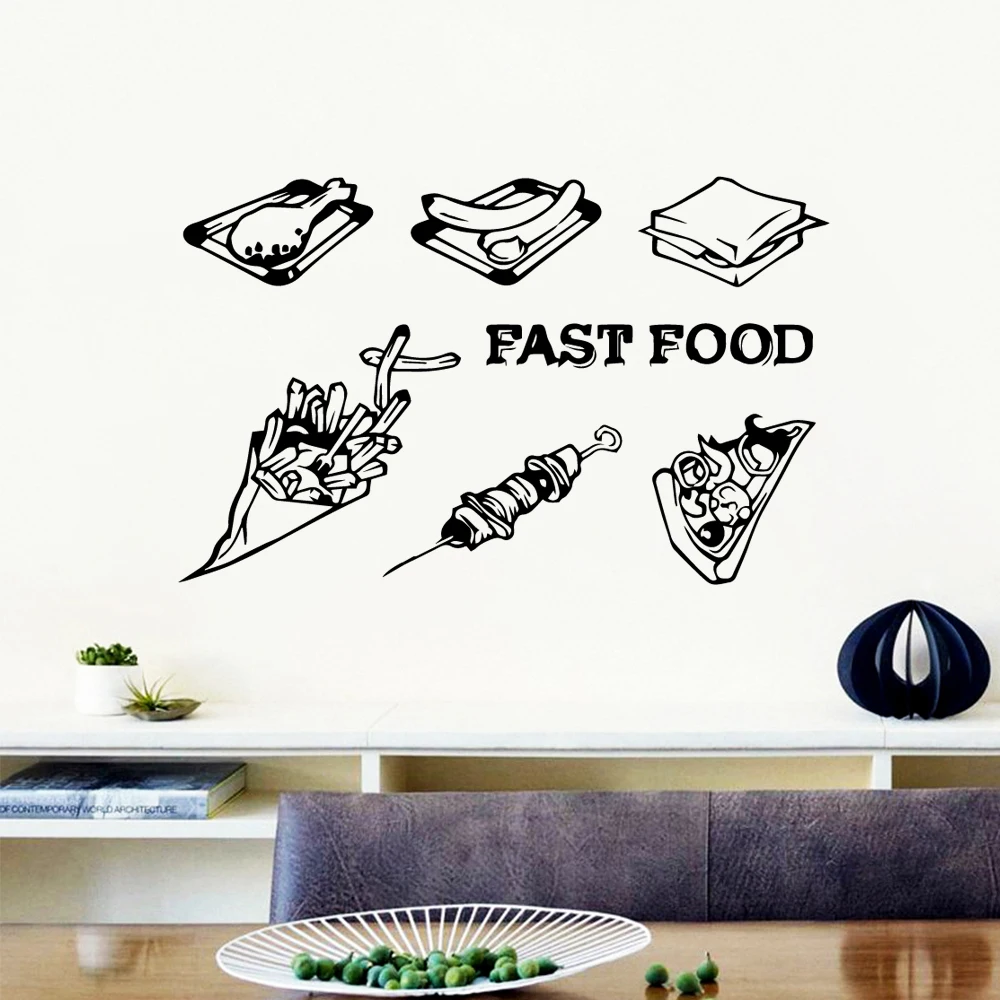 

Family fast food Waterproof Wall Stickers Home Decor Pvc Wall Decals Sticker Mural