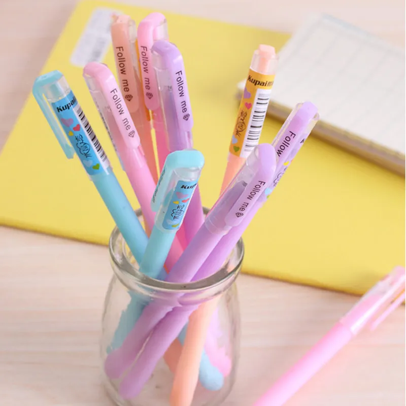 Fresh Jelly Color Black Ink 0.38mm Super Thin Gel Pen Pure Color