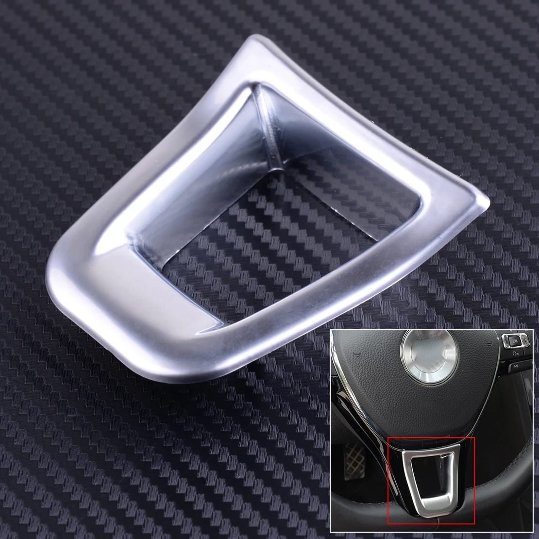 

CITALL Chrome Plated Car Steering Wheel Button Knob Trim Cover ABS Plastic Sticker Fit for VW GOLF MK7 JETTA MK5 MK6 2015