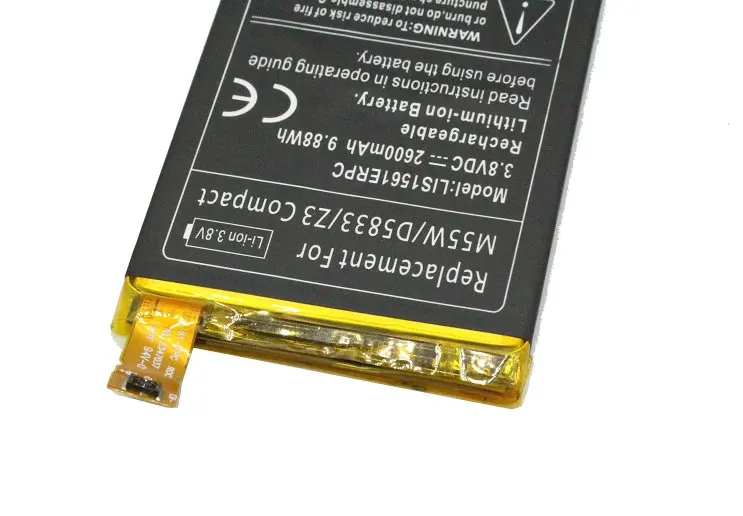 iTopZea 5pcs/lot 2600mAh / 9.88Wh LIS1561ERPC Replacement Li Polymer