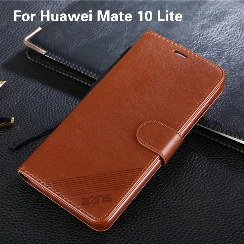 

Luxury High Quality Vintage Wallet Case For Huawei Mate 10 Lite Leather Flip Cover Magnetic Fashion Brand Cases
