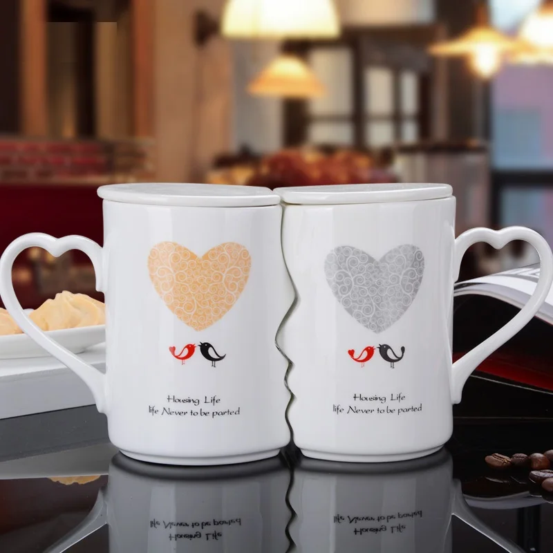 OUSSIRRO 2 шт./компл. пара чашка Керамика поцелуй кружка ко Дню Святого Валентина; подарок на свадьбу; подарок на день рождения; L2105