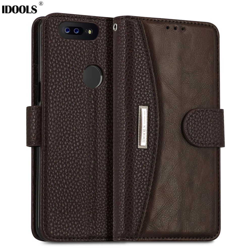 

IDOOLS Phone Case for Oneplus 5t 6 Oneplus5t PU Leather Dirt-resistant Wallet Flip Cover Bags Cases for One Plus 5t 5 1+5t 6