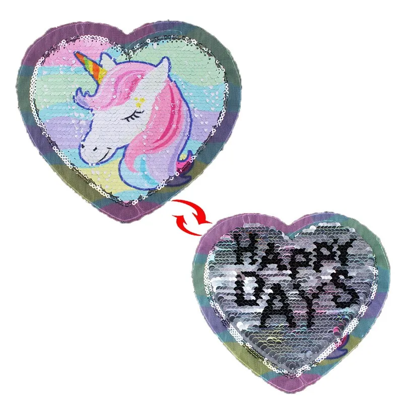 Prajna Love Heart Patches Прошитые Двухсторонние цветные нашивки для одежды радужная