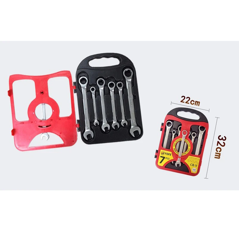 7 piezas combinación llaves de trinquete Set herramientas de reparación de automóviles llave para Kit de coche un conjunto de llaves herramientas d6103