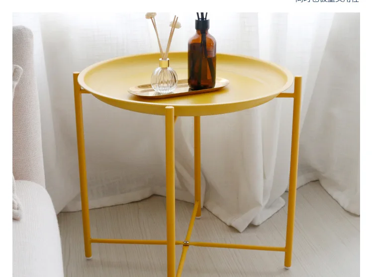 45*45CM Northern Europe tea table Iron side table Piano coating Bedside table Small disc Coffee table 45*45CM Northern Europe tea table Iron side table Piano coating Bedside table Small disc Coffee table
