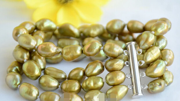 

huij 001169 4strands bronze baroque freshwater cultured pearl bracelet 8inch