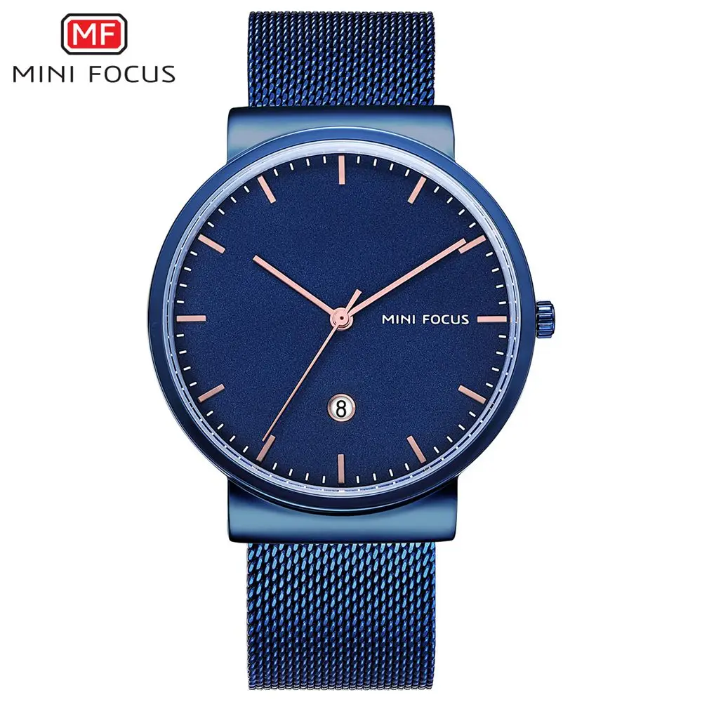 

Mens Watches Top Brand Luxury Stainless Steel Strap Quartz Watch MINI FOCUS New 2019 Fashion Casual Clock Relogio Masculino saat