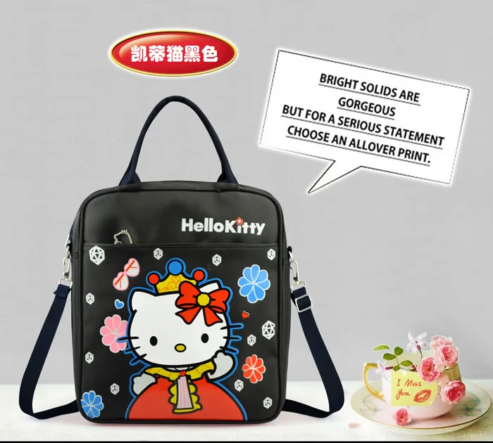 Новая Трехцветная сумка hello kitty, Высококачественная сумка-мессенджер из ткани Оксфорд, KW-2128