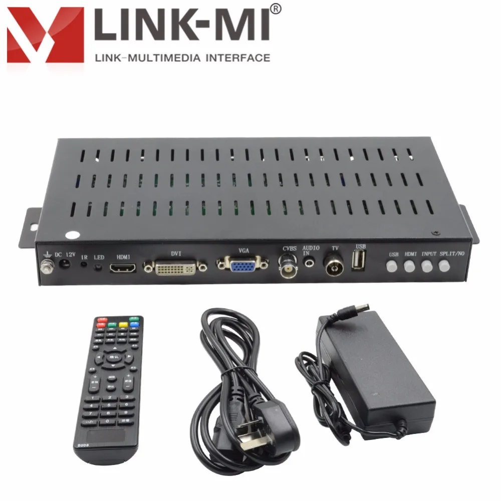 LINK-MI TV04H видео настенный контроллер 2x2 4 канала HDMI+ DVI+ VGA+ CVBS+ ATV+ USB четыре изображения сшивание процессор разделения 3D 1080 P