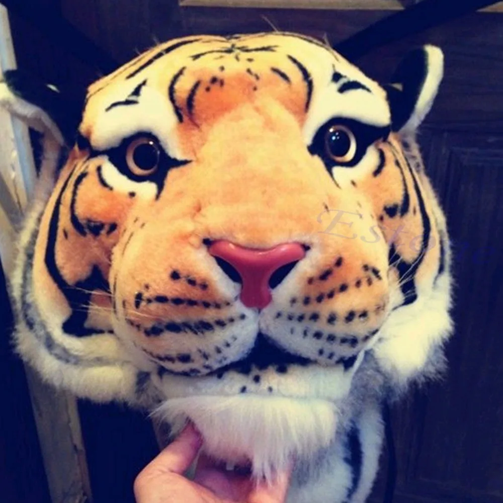 

THINKTHENDO Hot Creative Unisex Animal Style Lifelike Tiger Head Bag Knapsack Spoof Backpack