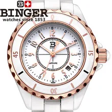 Luxury Fashion Ceramic Band Rose Golden Women Girl Watches Gold Digital Vintage Quartz WristWatch Shock Resist Binger watch
