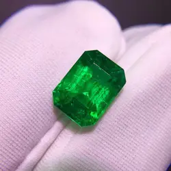 Незакрепленный драгоценный камень 2.55ct яркий зеленый натуральный изумруд драгоценные камни сталкиваются ограненные драгоценные